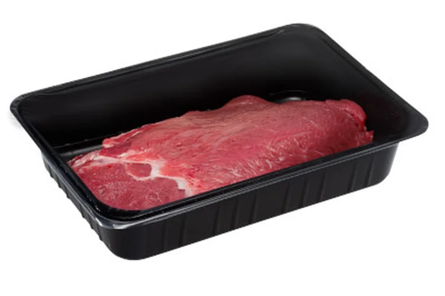Lidding film on a fresh food tray